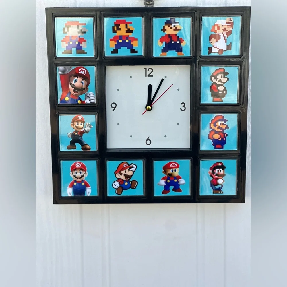 Nintendo Super Mario Brothers Throughout The Years Wall Clock